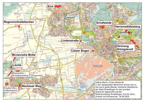 Übersichtskarte Gelbe Bänder 2025
