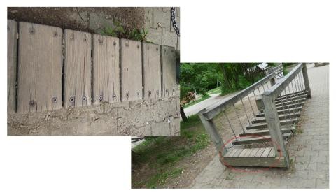 Bilderrätsel: kurze Holzbretter an Wackelbrücke