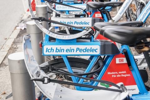 Ein Pedelec an einer Ausleihstation des Fahrrad- und Pedelecverleihsystems RegioRad Stuttgart    