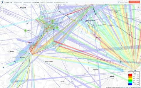 Alle Gateways, die von Sindelfingen aus bereits erreicht wurden
