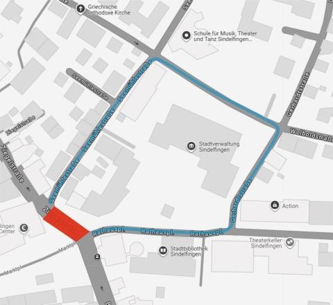 Plan Umleitung Ziegelstraße (Stadt Sindelfingen)