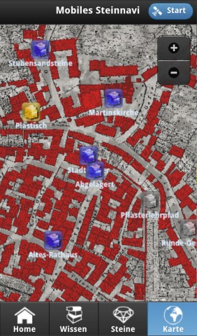 Screenshot SteinNavi Karte
