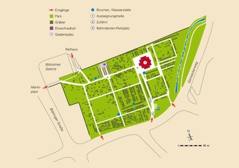 Ein Lageplan des alten Friedhofs in Sindelfingen.