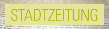 Logo Stadtzeitung Grüner Text "Stadtzeitung" auf Zeitung